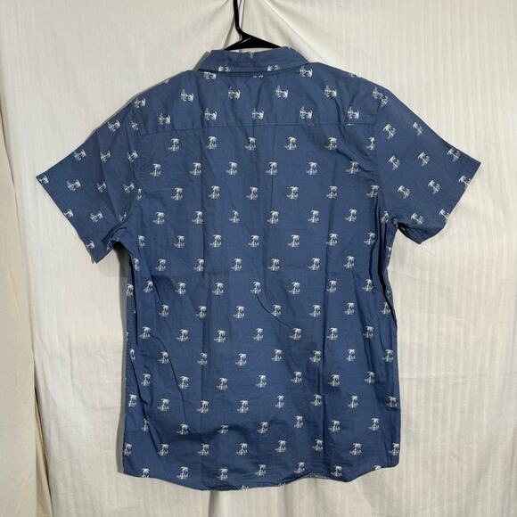Molokai Surf Co. Short Sleeve Button Down Men’s Size Large Palm Tree Sail Print - Picture 6 of 6